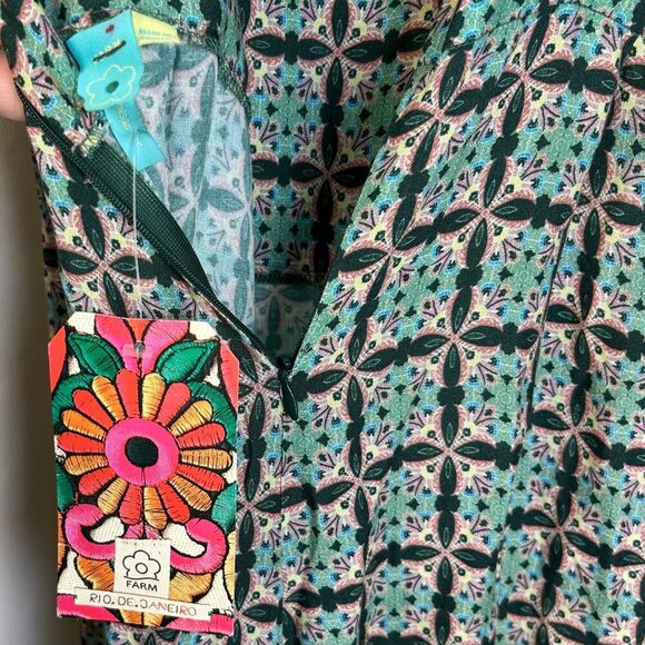 Anthropologie Farm Rio Small Honolulu Jumpsuit Floral Geometric Lightweight Flow - Picture 11 of 12